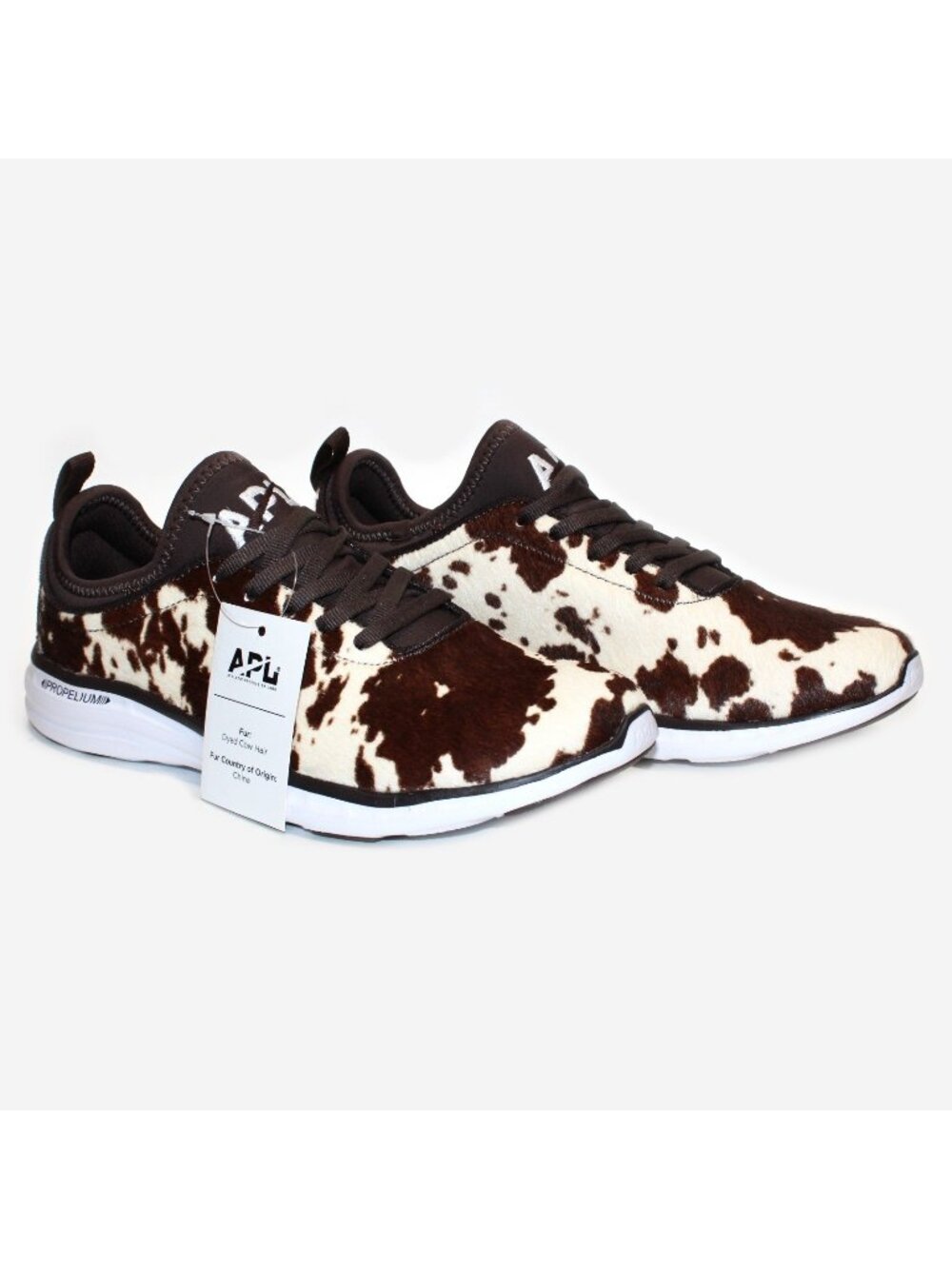 APL Athletic Propulsion Labs Women's Iconic Phantom Deep Brown/White Cow 7.5